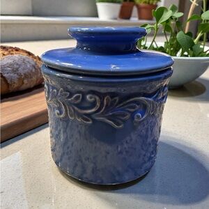 The Original Butter Ball Crock~L Tremain Antique Collection Blue Butter Keeper